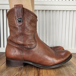 Frye Melissa Button Short Womens Size 10 B Brown Leather Western Cowgirl Boots